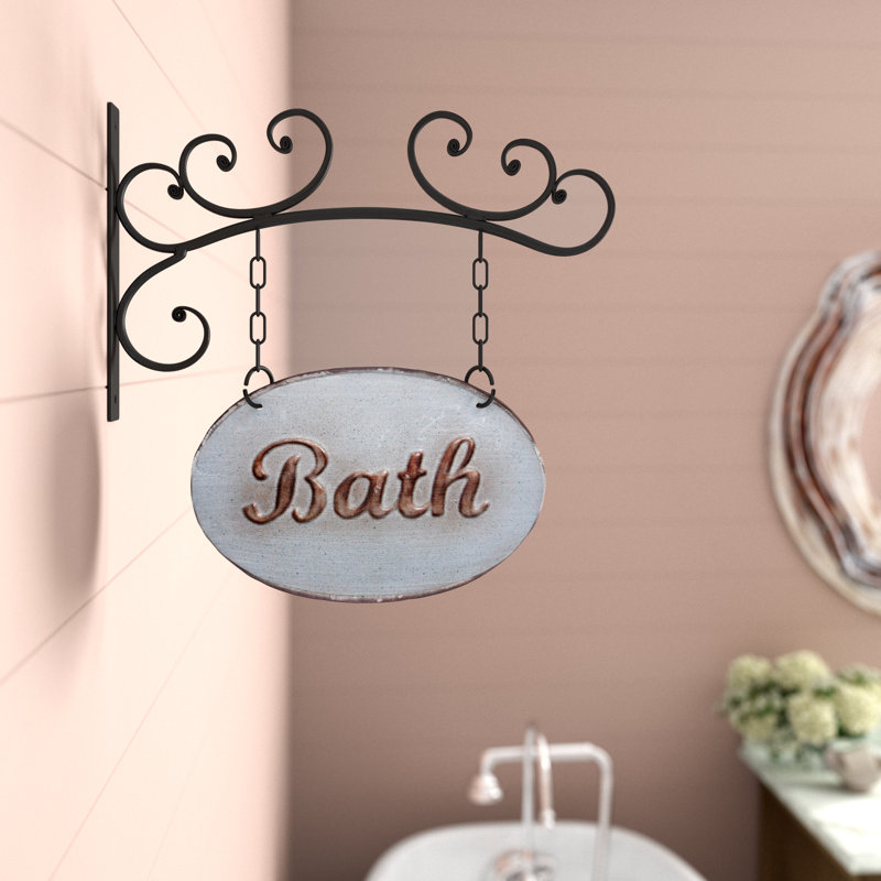 August Grove Metal Bath Sign Wall Decor & Reviews Wayfair
